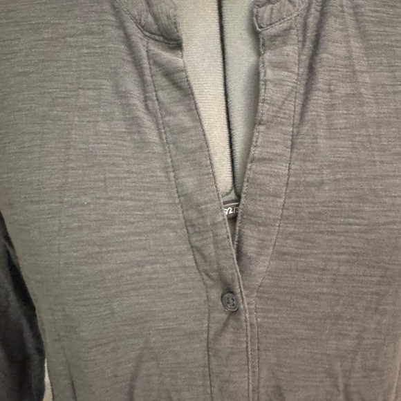 James Perse Charcoal Button-Down Shirt with 3/4 length sleeves - Picture 5 of 7